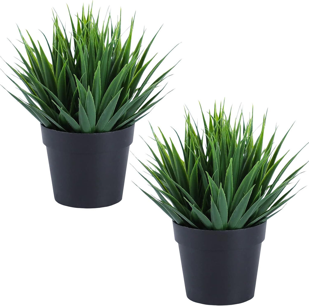 Set of 2 Artificial Succulent Plants in Decorative Pots for Home and Office Decor, Ideal for Bathroom, Coffee Table, Shelf, Farmhouse, and Office Desk Accents