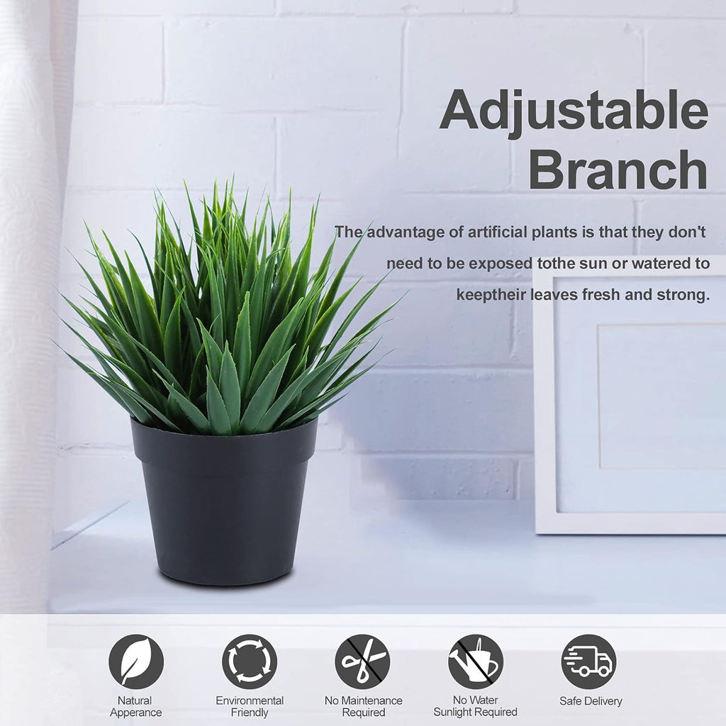 Set of 2 Artificial Succulent Plants in Decorative Pots for Home and Office Decor, Ideal for Bathroom, Coffee Table, Shelf, Farmhouse, and Office Desk Accents
