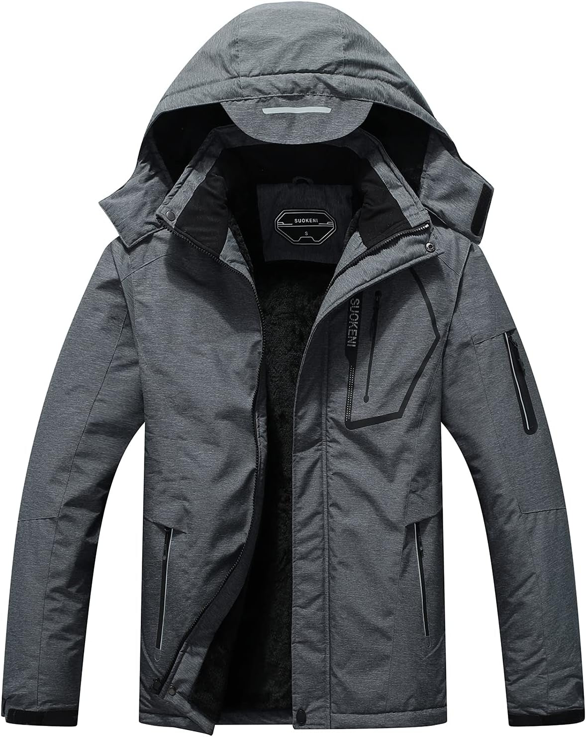 Stay Warm and Stylish This Winter with the SUOKENI Men's Waterproof Ski Jacket - Insulated, Versatile, and Ready for Adventure!