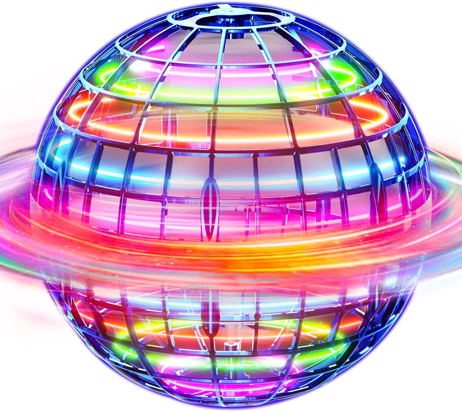 Ivtivfu Upgraded Flying Orb Ball (Blue, 2025) with Dazzling Lights - Magic Hover Spinner and Boomerang Drone - Floating Cosmic Globe - Ideal Gift for Children Aged 6 to 10