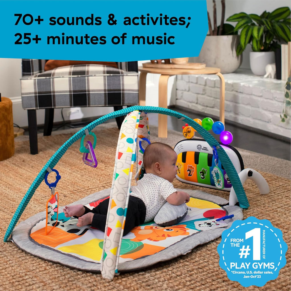 Baby Einstein Ocean Explorers 4-in-1 Kickin' Tunes Jellyfish Jamboree Music and Language Discovery Gym for Infants, Pink, Ages 0 Months and Up