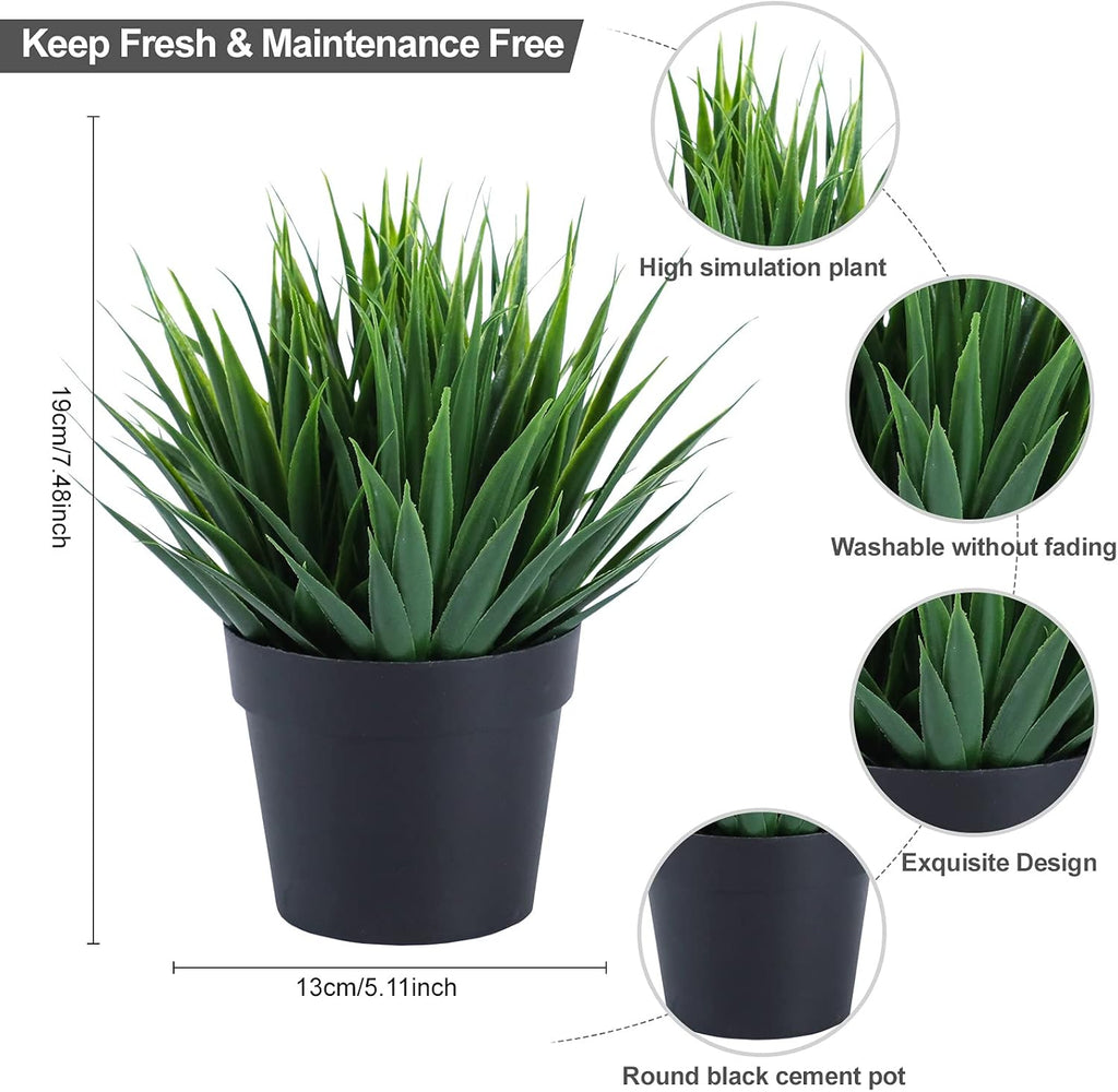 Set of 2 Artificial Succulent Plants in Decorative Pots for Home and Office Decor, Ideal for Bathroom, Coffee Table, Shelf, Farmhouse, and Office Desk Accents