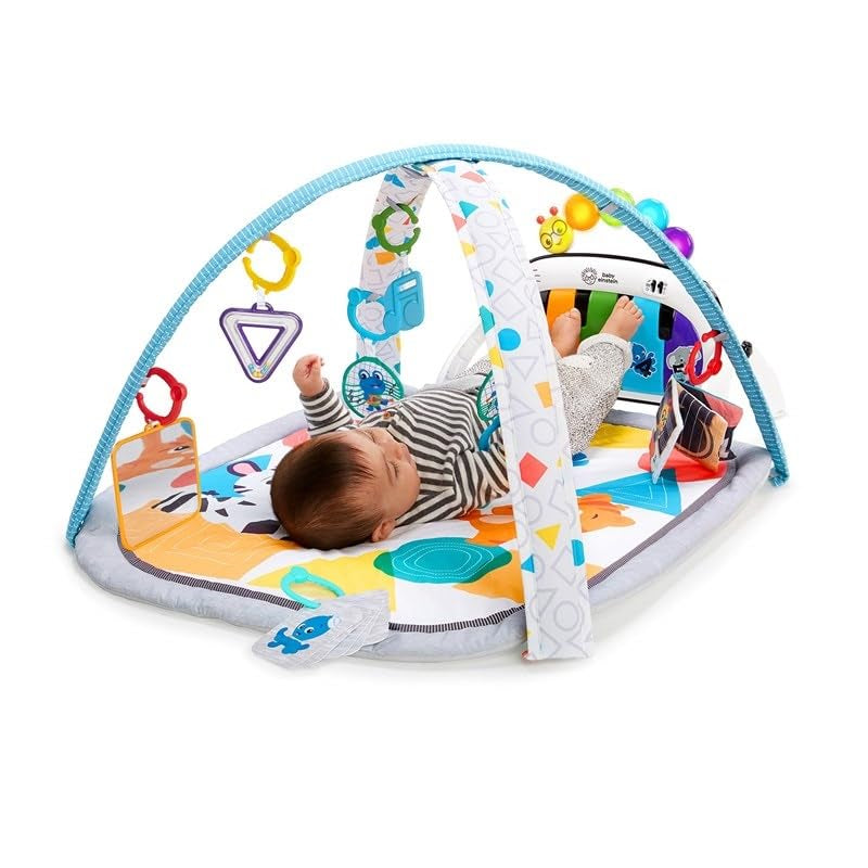 Baby Einstein Ocean Explorers 4-in-1 Kickin' Tunes Jellyfish Jamboree Music and Language Discovery Gym for Infants, Pink, Ages 0 Months and Up