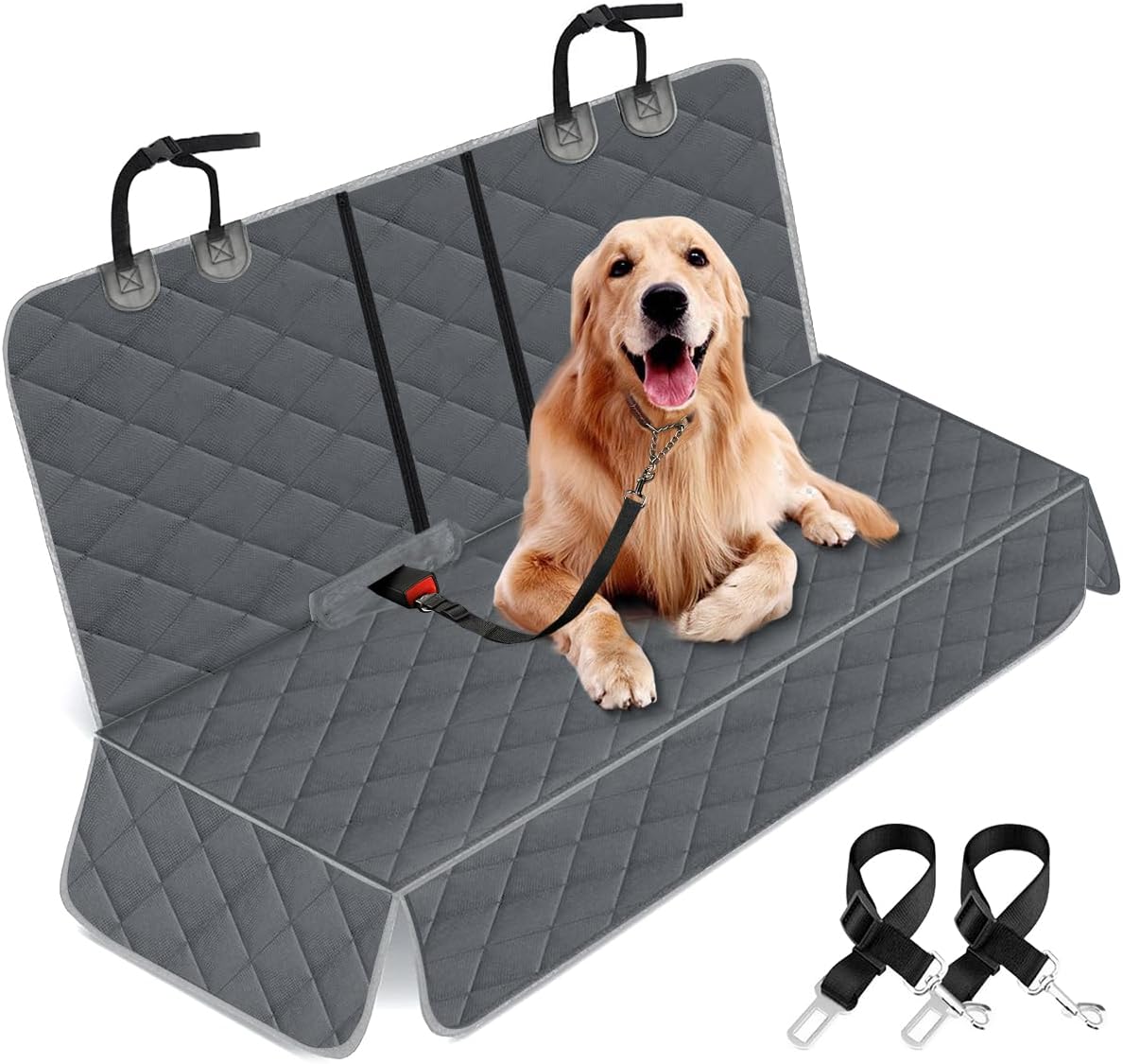 Yuntec Premium Waterproof Dog Car Seat Cover - Ultimate Non-Slip Protector for Back Seats in Cars, Trucks, and SUVs - Perfect for Pet Owners and Families - Black