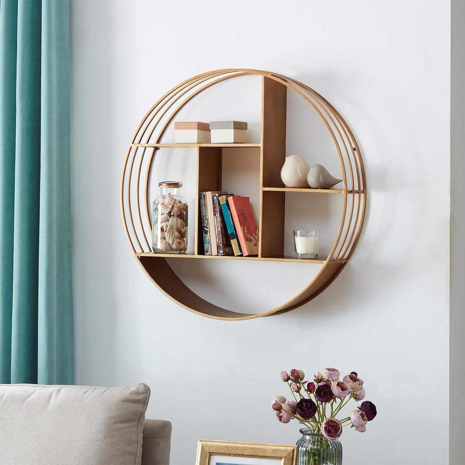 Transform Your Space with the FirsTime & Co. Gold Brooklyn Round 3-Tier Floating Shelf - Perfect for Stylish Organization in Any Room