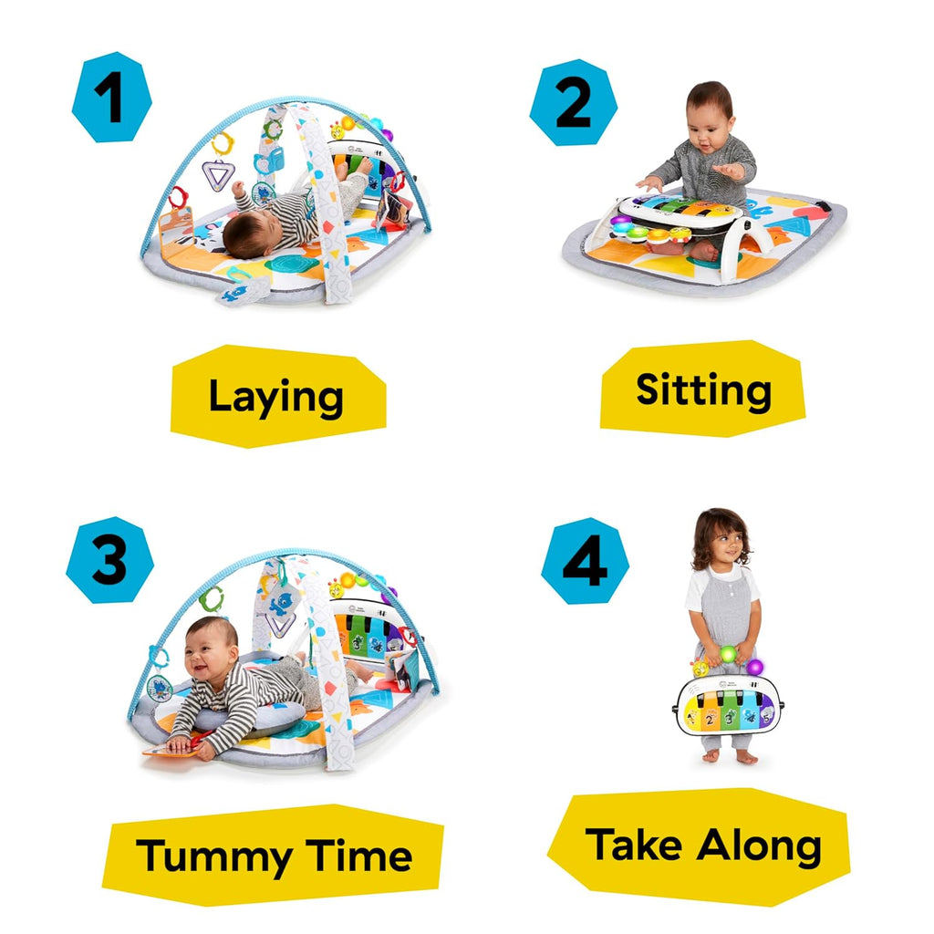 Baby Einstein Farm Explorers 4-in-1 Kickin' Tunes Musical Meadow Gym for Music and Language Development, Suitable for Infants and Up