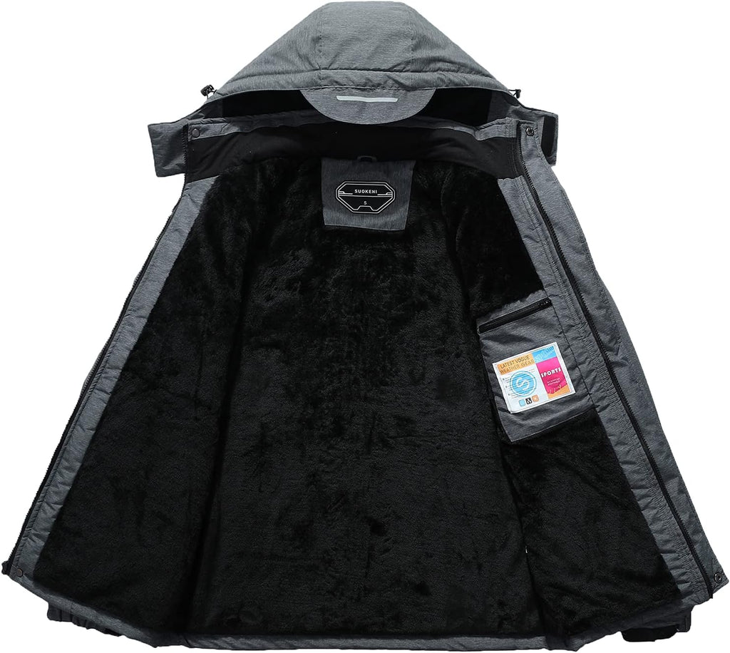 Stay Warm and Stylish This Winter with the SUOKENI Men's Waterproof Ski Jacket - Insulated, Versatile, and Ready for Adventure!