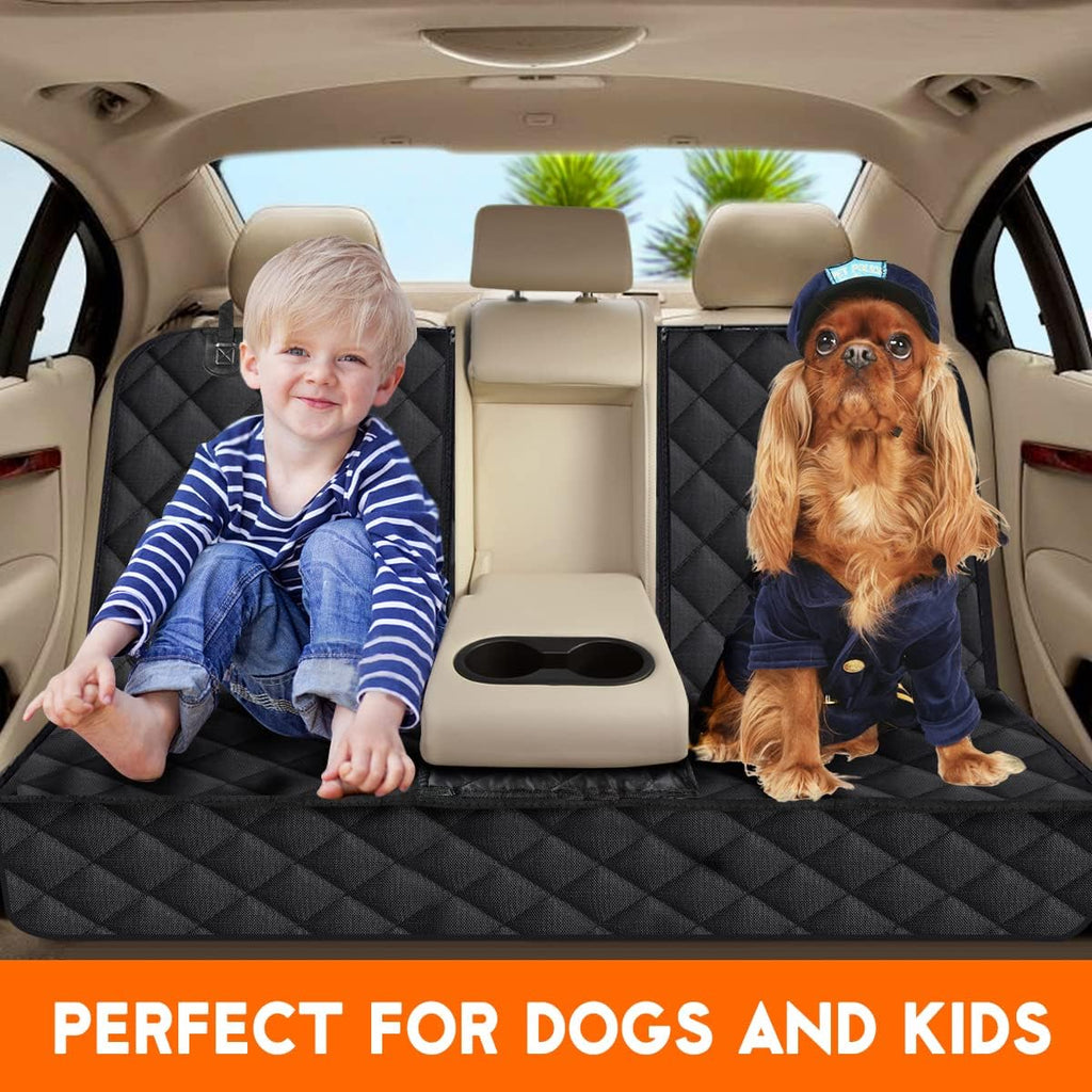 Yuntec Premium Waterproof Dog Car Seat Cover - Ultimate Non-Slip Protector for Back Seats in Cars, Trucks, and SUVs - Perfect for Pet Owners and Families - Black