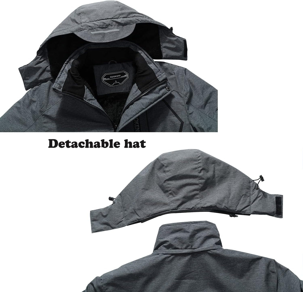 Stay Warm and Stylish This Winter with the SUOKENI Men's Waterproof Ski Jacket - Insulated, Versatile, and Ready for Adventure!
