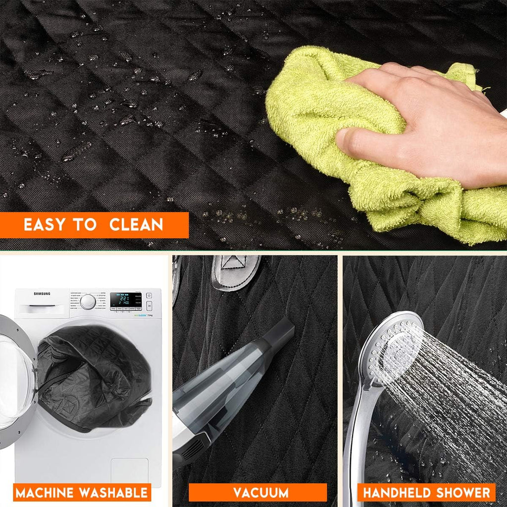 Yuntec Premium Waterproof Dog Car Seat Cover - Ultimate Non-Slip Protector for Back Seats in Cars, Trucks, and SUVs - Perfect for Pet Owners and Families - Black