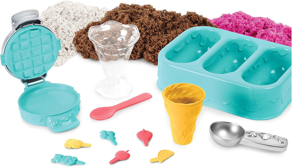 Delight Your Child with the Kinetic Sand Scents Ice Cream Treats Playset - Create, Mold, and Play with Three Colors of Scented Sand and Six Fun Tools!