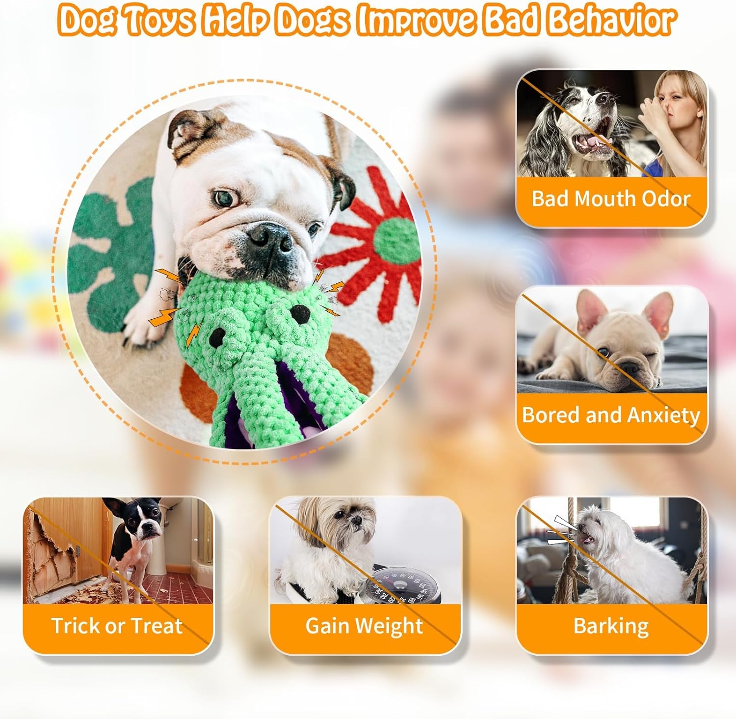 Fuufome Plush Crinkle Dog Toys - Large Squeaky Toy for Small, Medium, and Large Breeds - Ideal for Indoor Play for Puppies and Senior Dogs