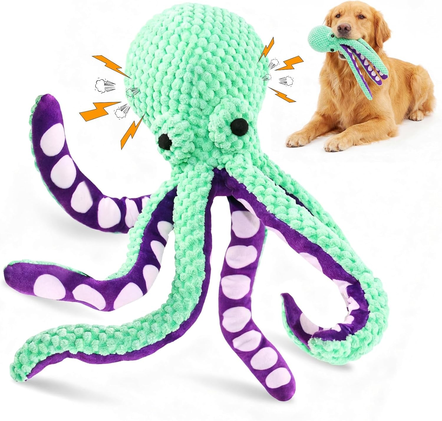 Fuufome Durable Squeaky Dog Toys for Large Dogs - Plush Toys for Medium and Small Breeds to Keep Pets Engaged