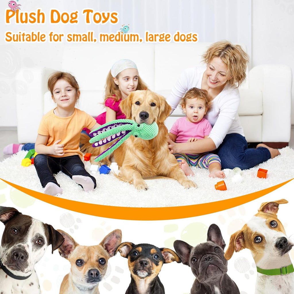 Fuufome Interactive Plush Dog Toy for Medium and Small Dogs - Squeaky Tug of War Toy for Puppy Teething and Engaging Play
