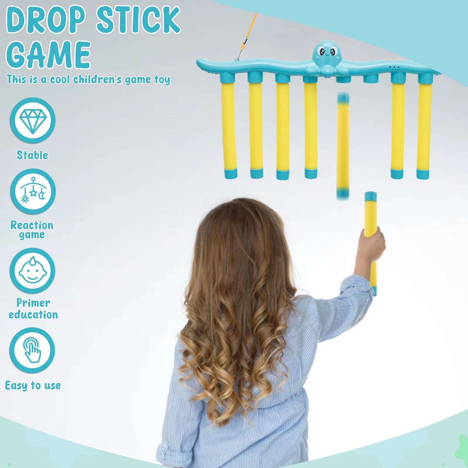 Exciting Challenge Falling Sticks Game - Enhance Hand-Eye Coordination with Fun Catching Toy for Kids and Parents!