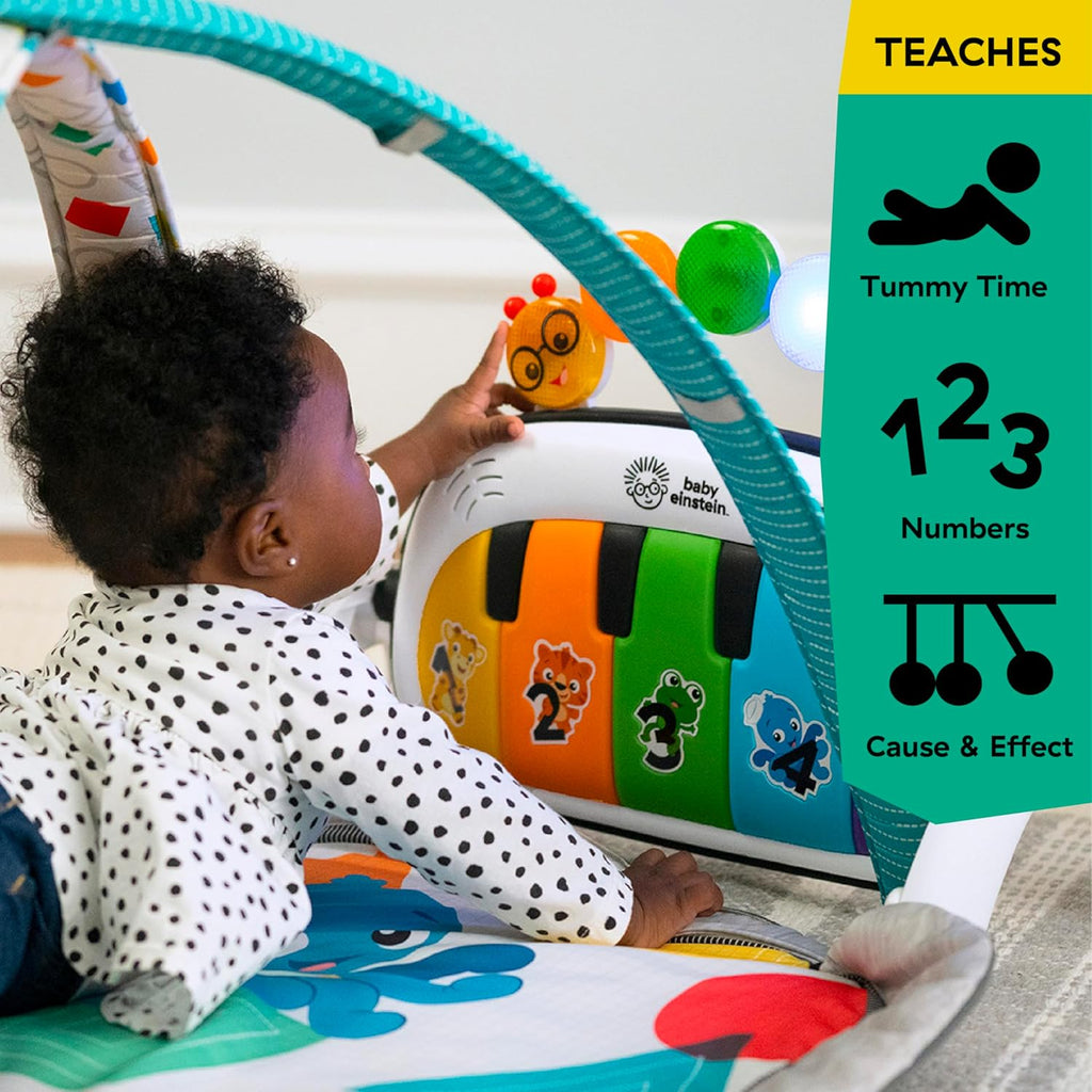 Baby Einstein Ocean Explorers 4-in-1 Kickin' Tunes Jellyfish Jamboree Music and Language Discovery Gym for Infants, Pink, Ages 0 Months and Up