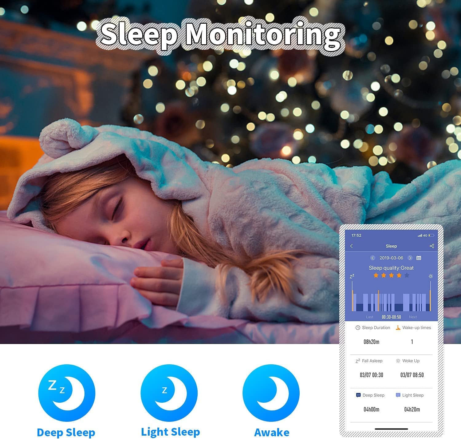 Children's Fitness Tracker Watch with Pedometer, Stopwatch, IP68 Waterproof, and 11 Sports Modes for Ages 6-16