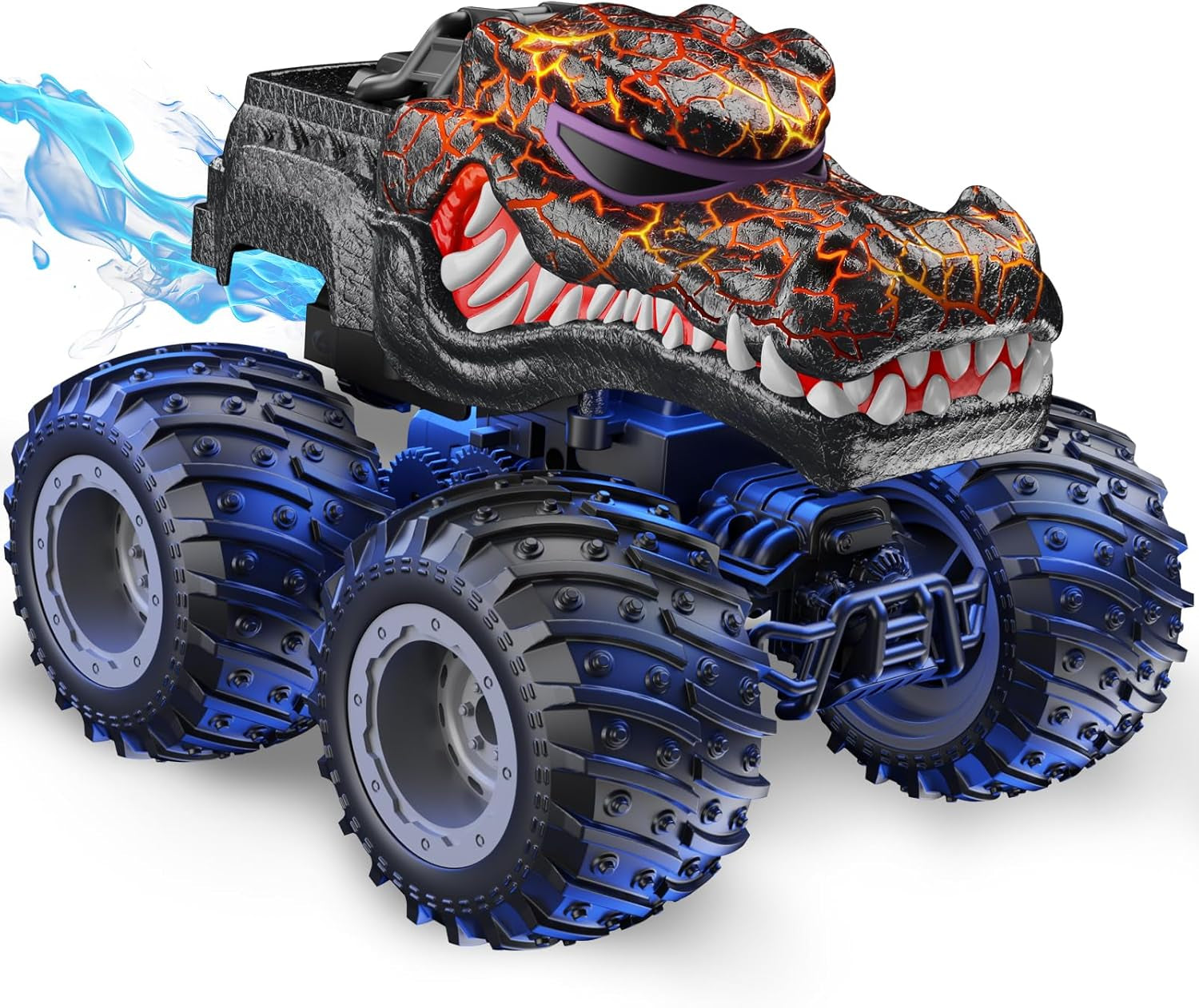 AUUGUU 2.4GHz Remote Control Monster Truck with Light Spray - All Terrain RC Car for Kids Ages 3 and Up (Crocodile) - Ideal Birthday Gift for Boys and Girls
