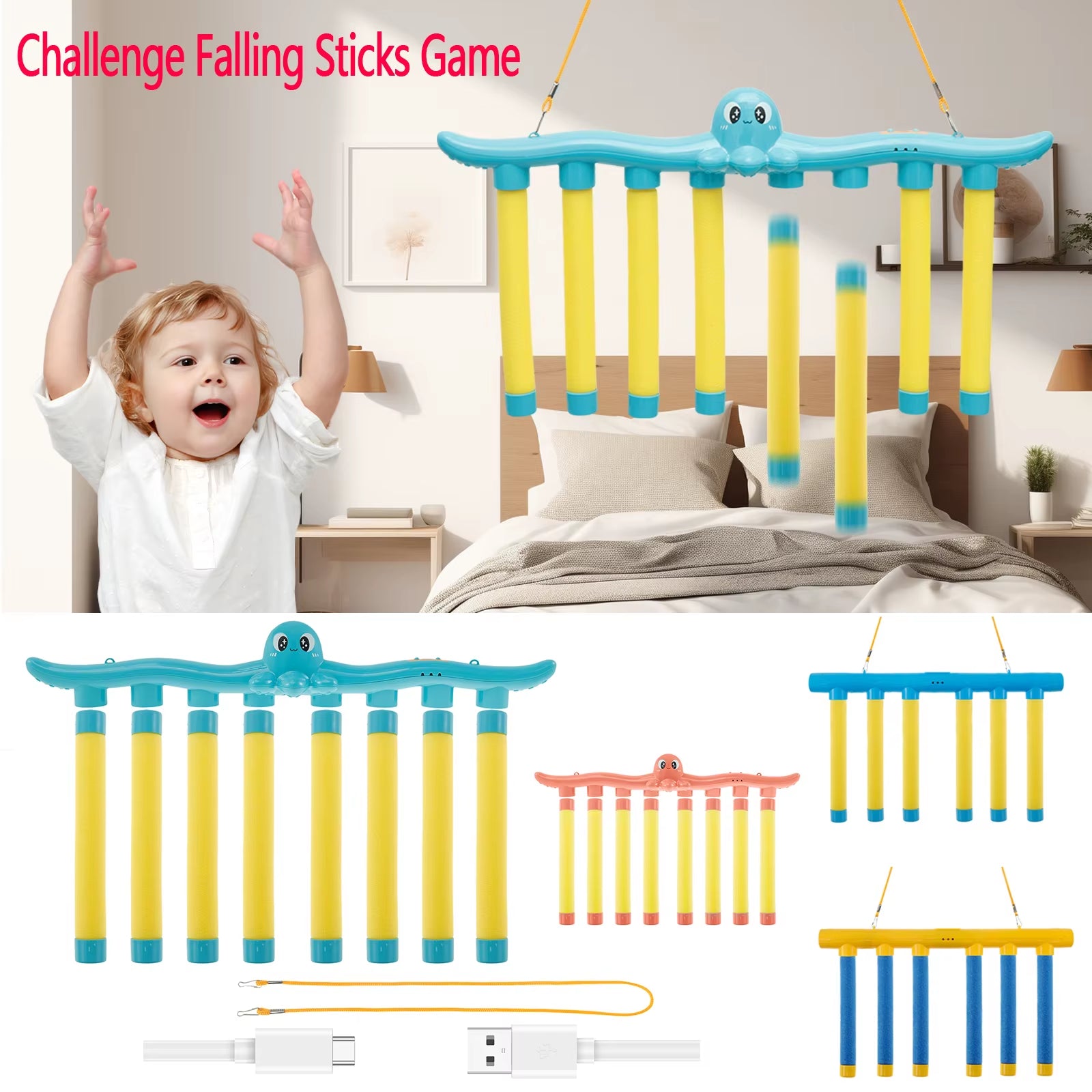 Exciting Challenge Falling Sticks Game - Enhance Hand-Eye Coordination with Fun Catching Toy for Kids and Parents!
