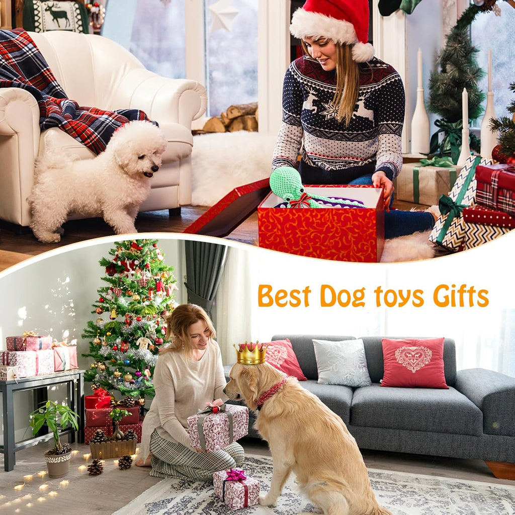 Fuufome Durable Squeaky Dog Toys for Large Dogs - Plush Toys for Medium and Small Breeds to Keep Pets Engaged