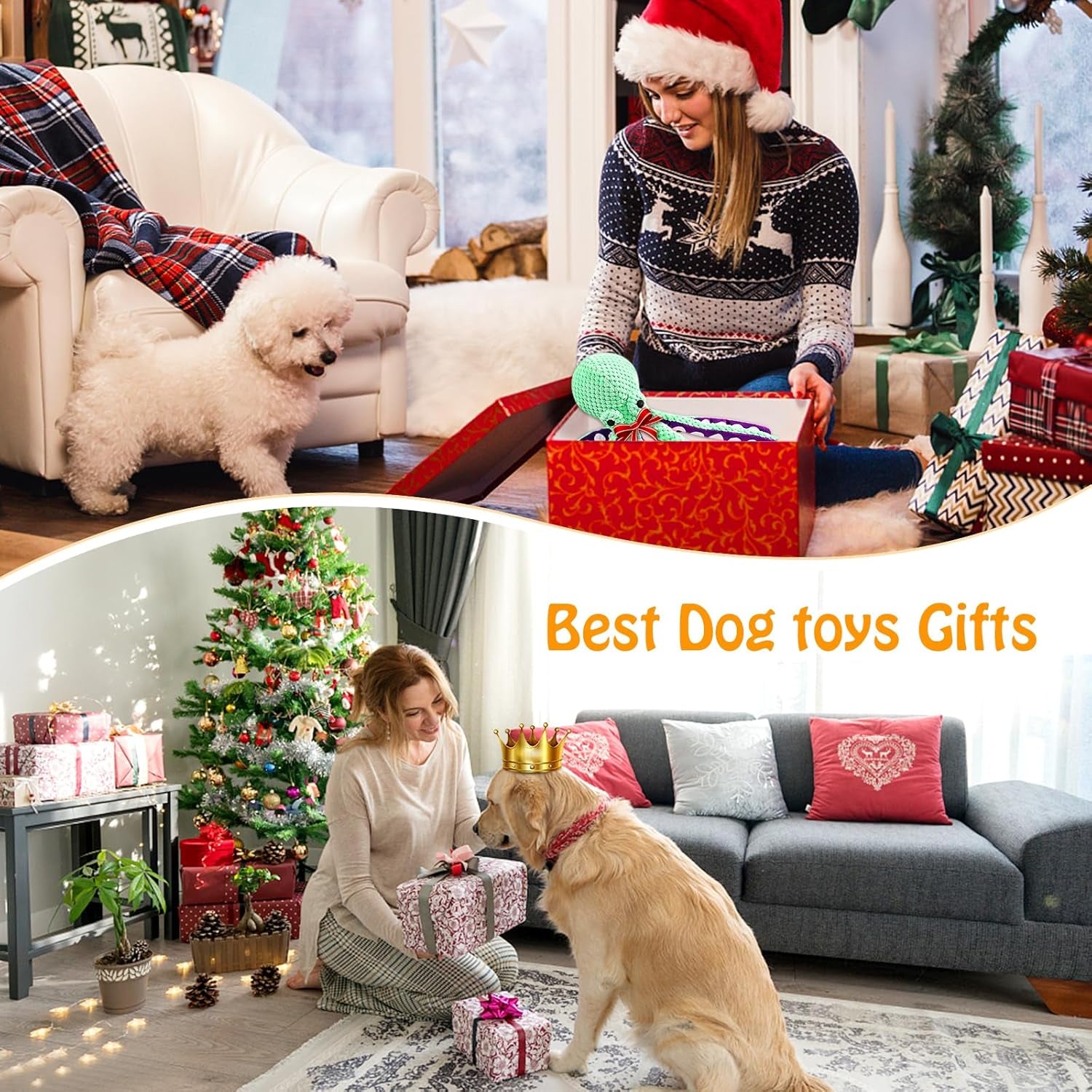 Fuufome Large Squeaky Plush Dog Toys for Dogs of All Sizes - Ideal for Daily Companionship, Training, and Engaging Play